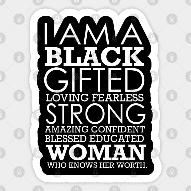 I Am Black Strong Black History Month Sticker by blackartmattersshop